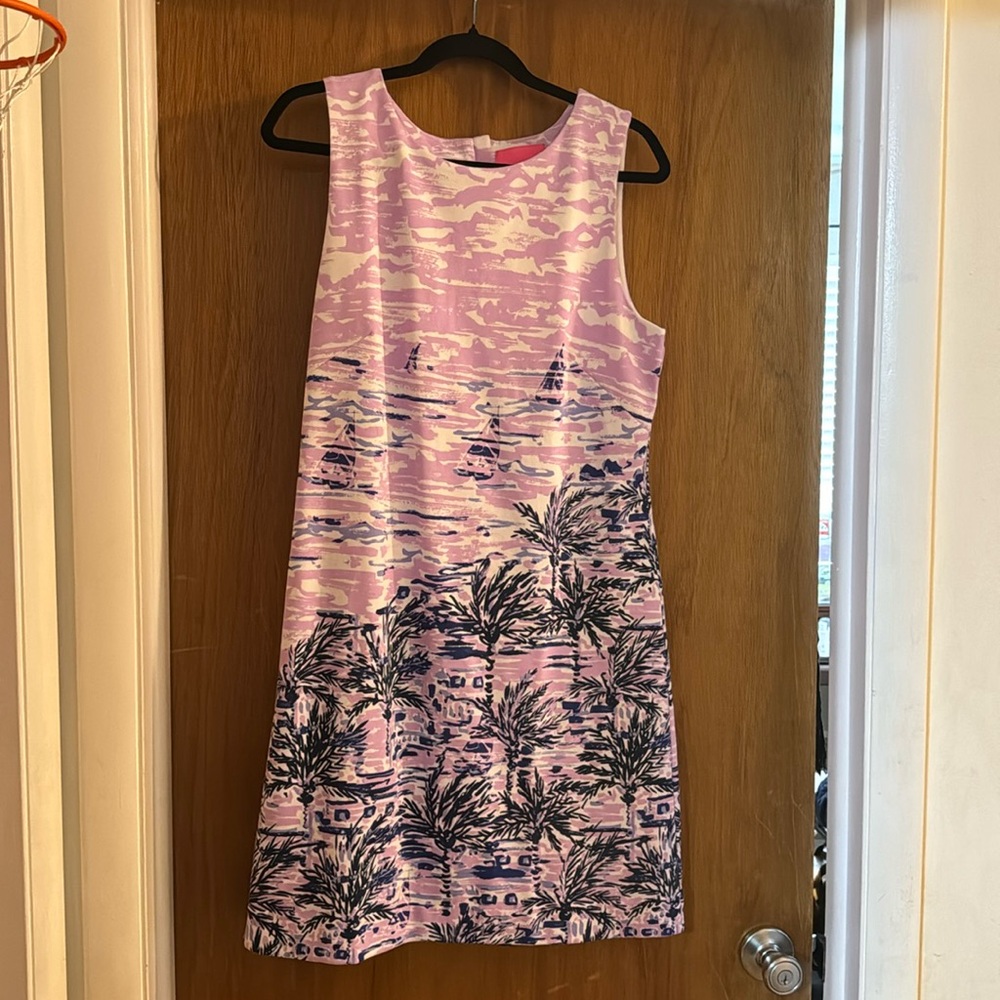 Lilly Pulitzer Tropical Pink and Navy Mini Dress